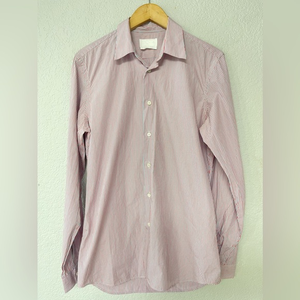 PRADA Red White Blue Stripe Cotton Button Up Long‎ Sleeve Shirt Size 38/M